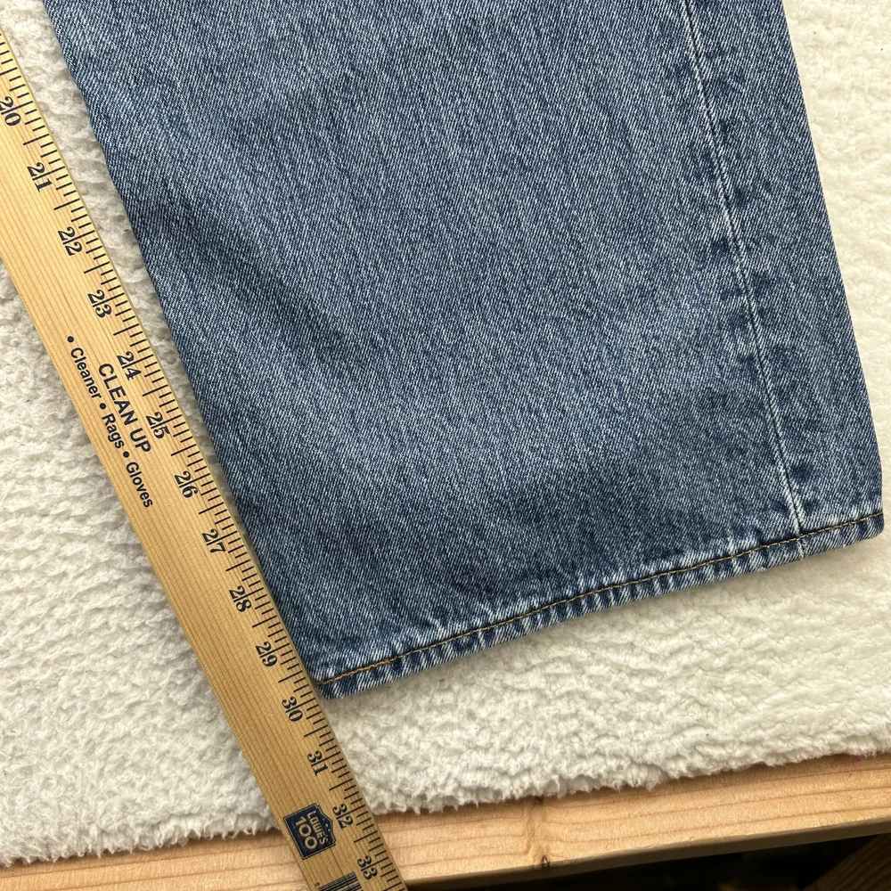 Levis 501 Jeans Mens 44x30 Blue Denim Straight Leg Button Fly Classic